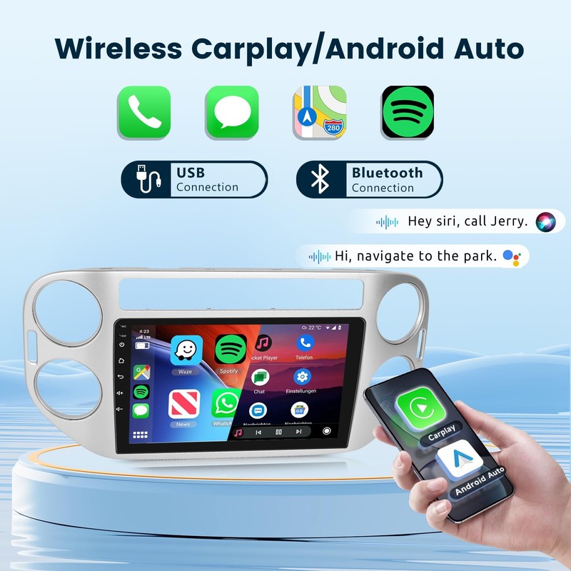 Podofo Car Radio Stereo Hifi Audio For Volkswagen Tiguan 2010-2015 Wireless gallery