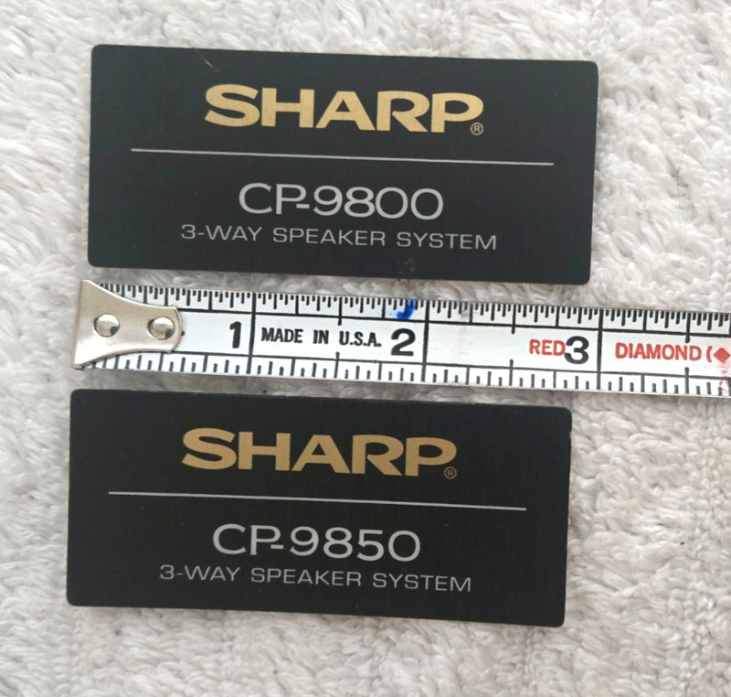 Pair Sharp CP-9850 CP-9800 SPEAKER Front Cabinet BADGES LABELS / LOGO gallery