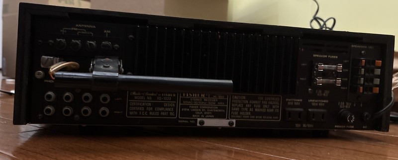 Fisher Studio-Standard Stereo Receiver 120V Vintage, Part #RS-1022 gallery