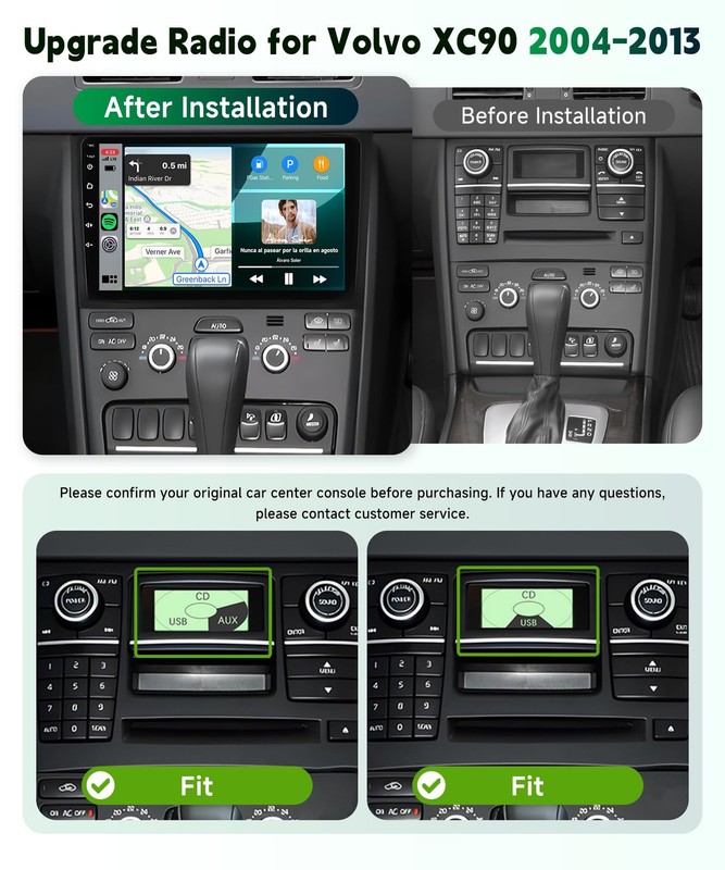 2G64G For Volvo Xc90 2004-2013 Car Radio Stereo Dsp/Wireless Carplay/Android gallery