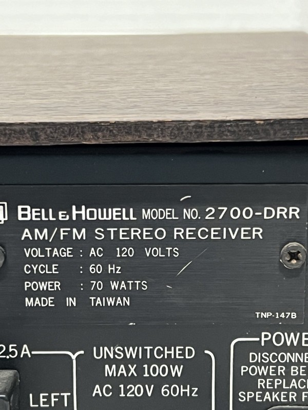 1977 Bell & Howell AM / FM Stereo Receiver Model 2700-DRR gallery