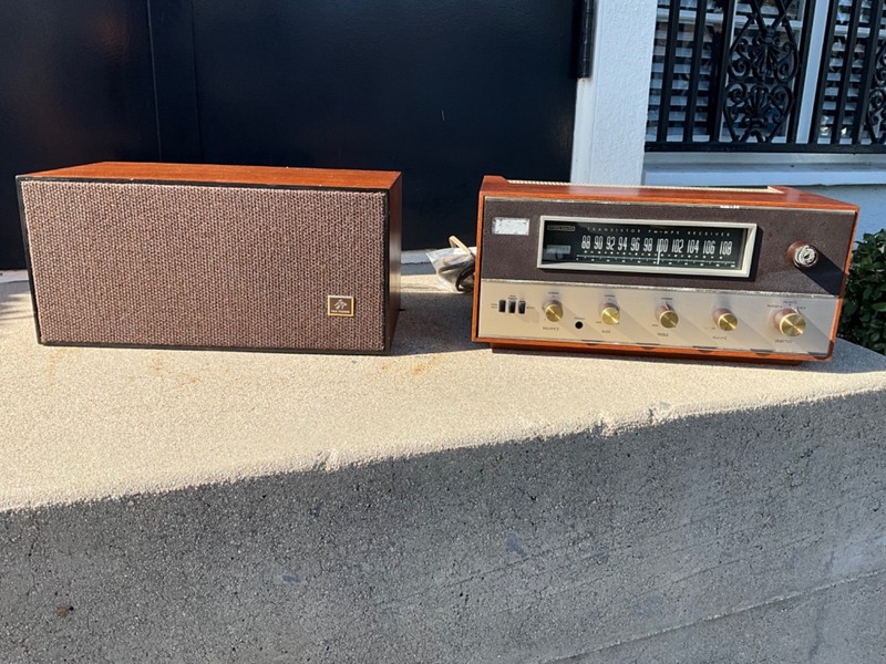 Vintage Fisher 150 FM MPX Stereo Receiver w/ Model 5 Speaker & Wood Case, Works!