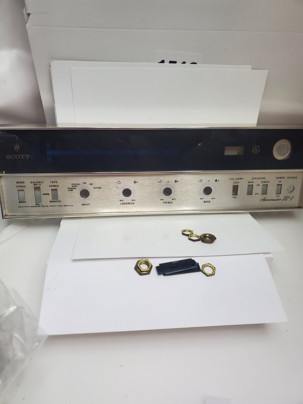 Scott Stereomaster 342 B Face Plate With Toggle Backings And Brass Nuts #2445