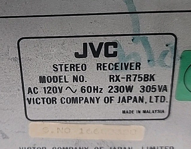 Vintage JVC FM/AM Receiver RX-R75BK. Turns On - Victor Company of Japan, Ltd gallery