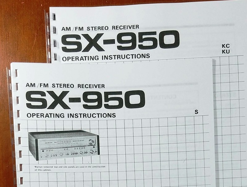 Pioneer SX-950 Stereo Receiver Owners Manual (KC/KU or S Version)