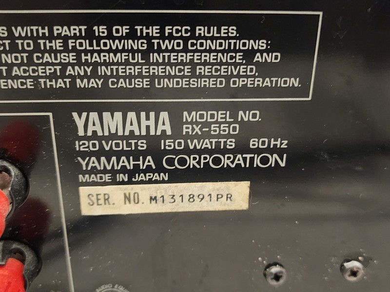 Yamaha RX-550 Stereo Receiver Made in JAPAN gallery