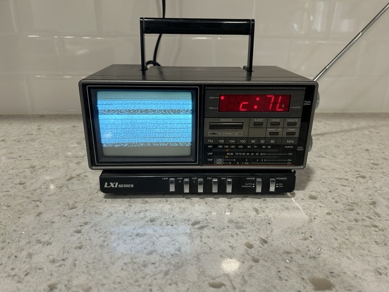 Vintage LXI Series 580.50310650 - 4 Inch TV Television Clock Radio Combo.