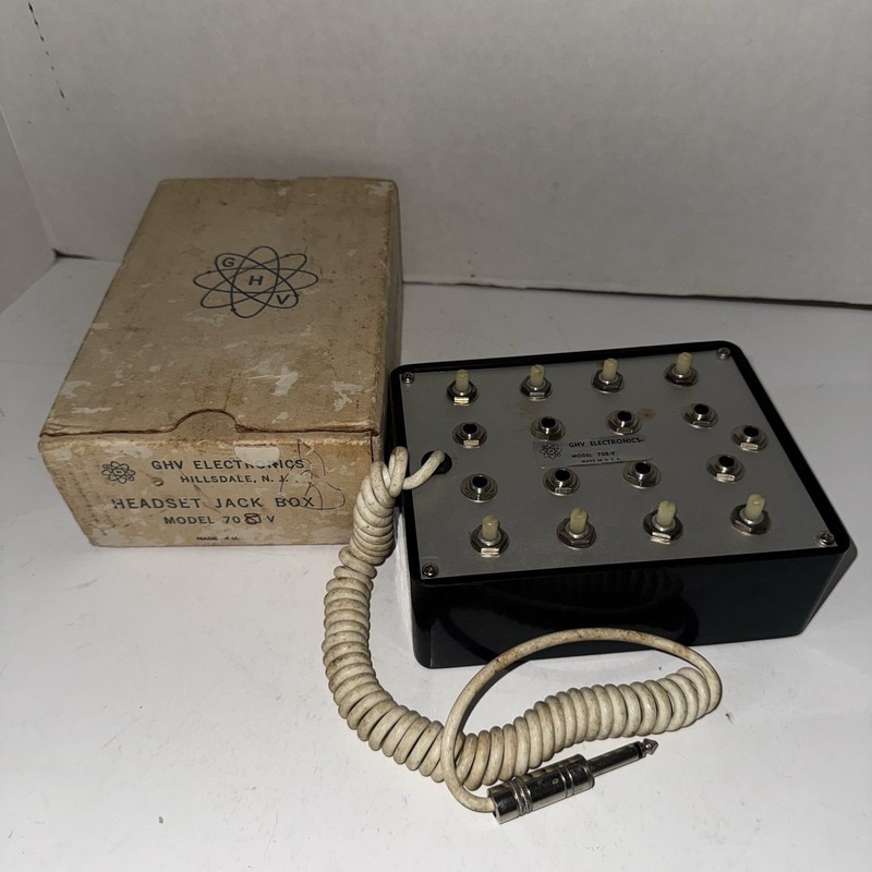 Vintage Atomic Age 50s 60s GHV Electronics 708-V Headset Jack Box USA Made Audio