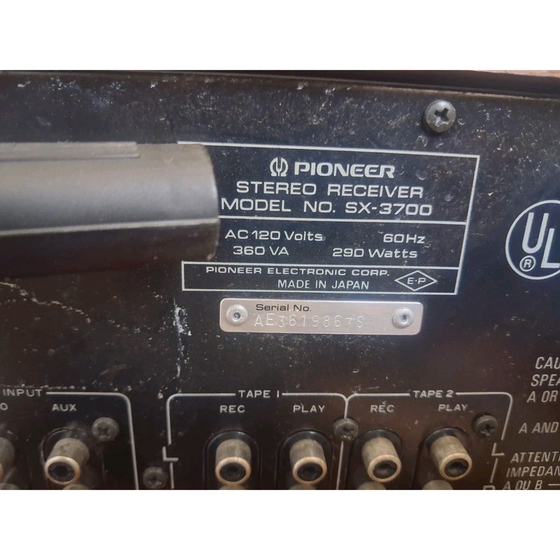 Pioneer SX-3700 Stereo Receiver (READ) DESCRITPION gallery