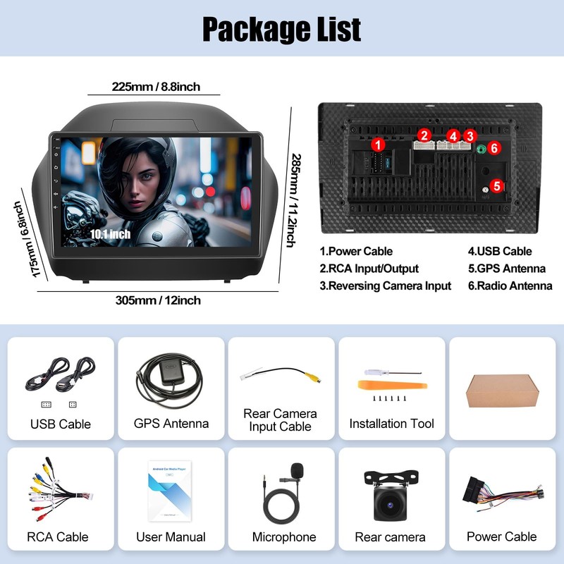 Gohhdl 464G Android 13 Car Stereo For Hyundai Tucson Ix35 2010-2015 Wireless gallery