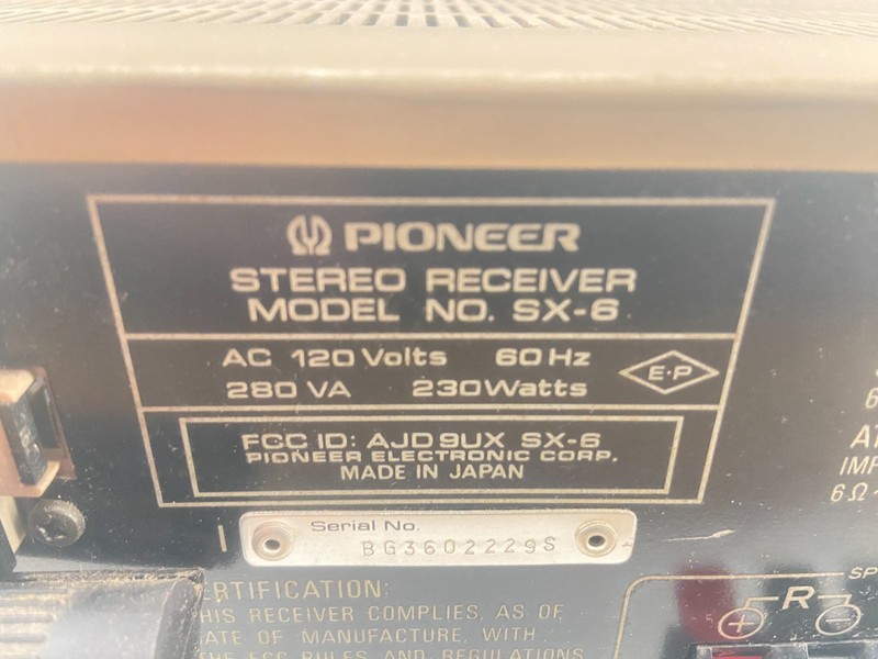 📻 Vintage Pioneer SX-6 Computer Controlled Stereo Receiver ~ Japan ~ Works! gallery