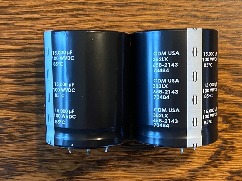 2 New 15000 uf 100v CDE Main Filter Capacitors Pioneer SA-9100 EXACT FIT 50mm