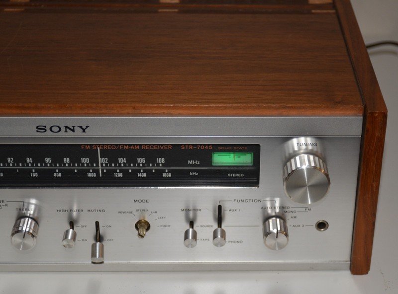 Vintage Sony STR-7045 Stereo Receiver missing knob/feet tested clean Sound works gallery