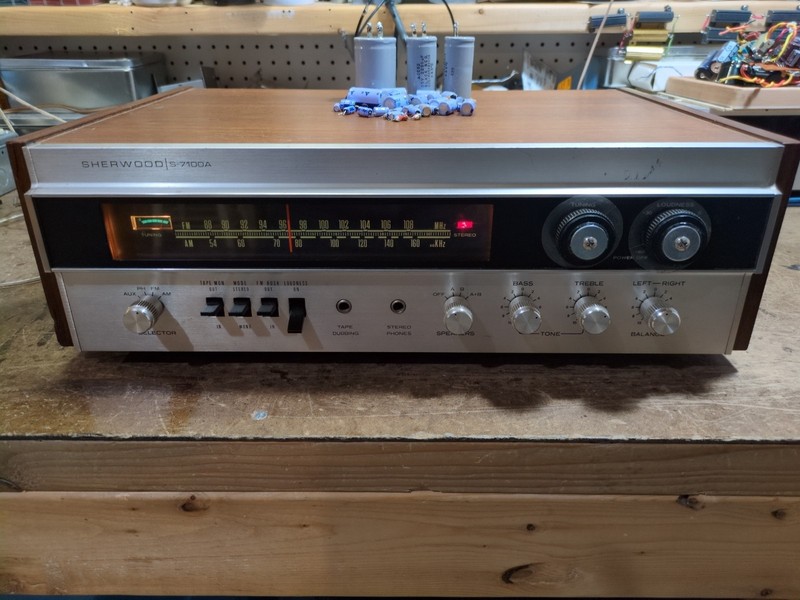 SHERWOOD S-7100A RECEIVER / Recapped / DeoxIt Controls / Dial String / Tested