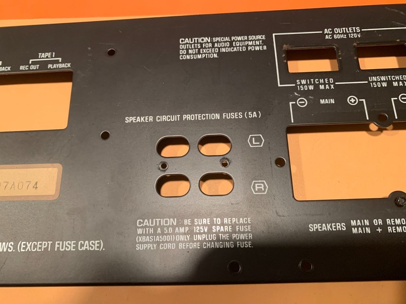 Technics SA-5470 Stereo Receiver Parting Out Rear Panel gallery