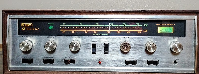 Vintage Knight KG‑964 Solid State Stereo Receiver Wood Cabinet AMFM Stereophonic