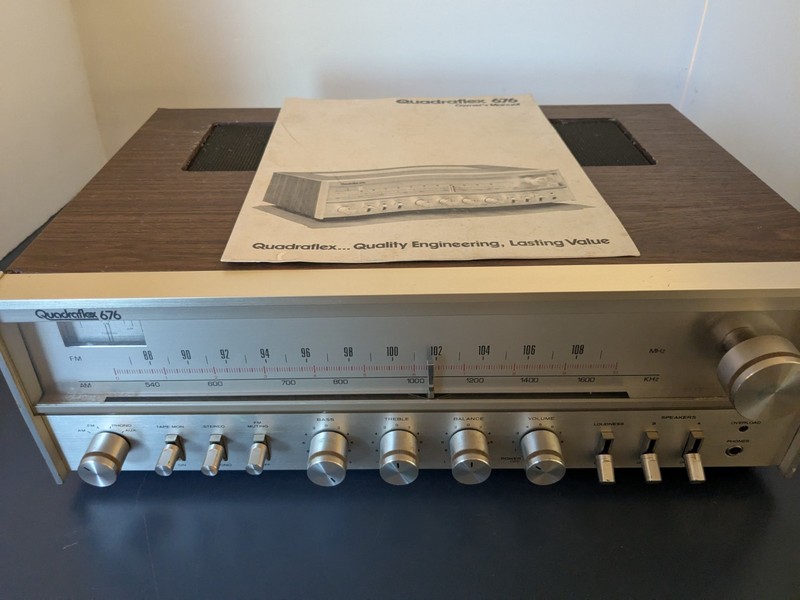 QUADRAFLEX 676 AM FM STEREO RECEIVER -TESTED With Manual