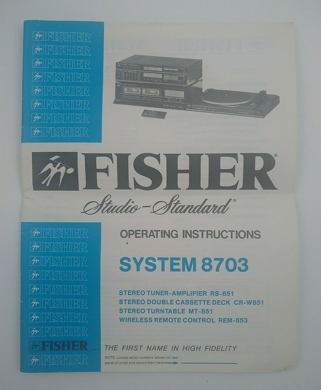 Vintage Fisher Studio -Standard System 8703 Operating Instructions