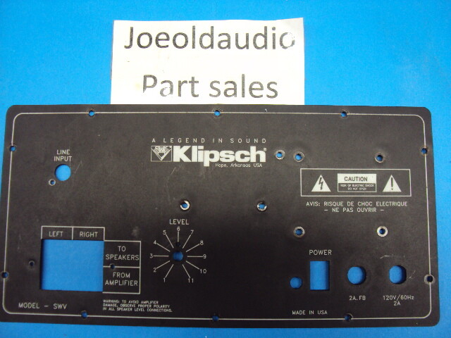 Klipsch SWV Back Panel. rated 8.9 out of 10. Minor Small Age Related Scratches.