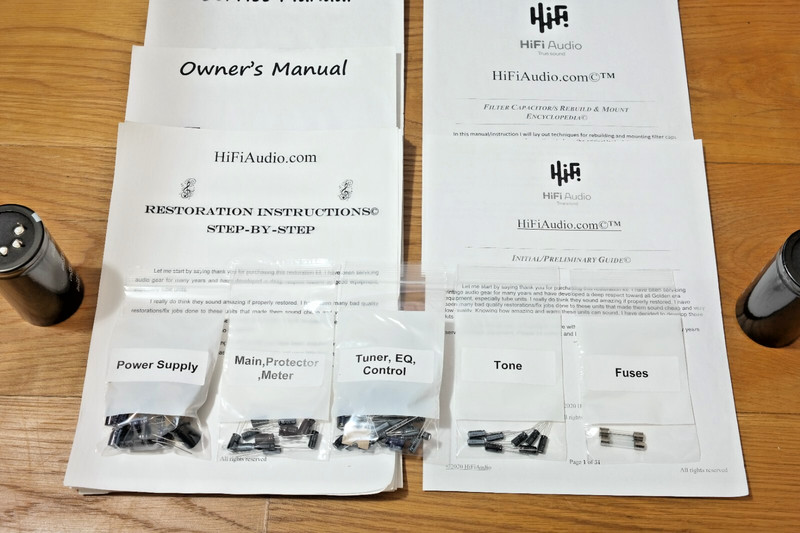 Toshiba SA-7100 receiver Restoration Kit repair service recap filter capacitor gallery