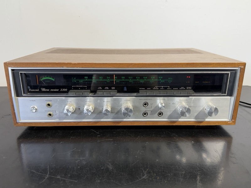 Sansui 3300 Vintage Stereo Receiver AM/FM Tuner Amplifier 90W w/Wood Case Japan
