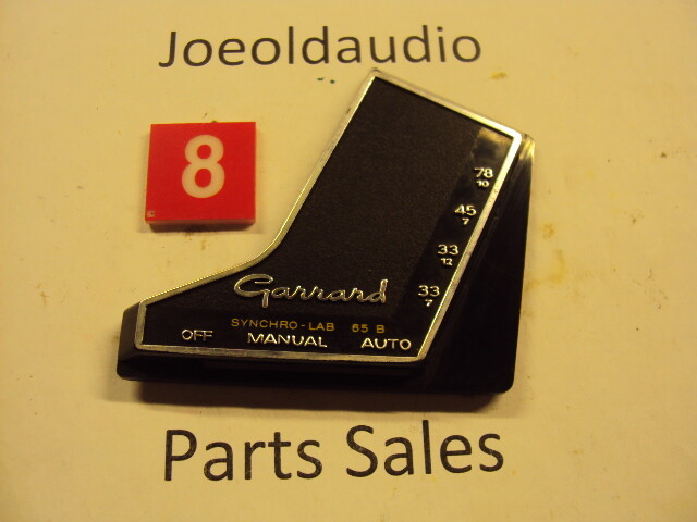 Garrard Synchro 65B Speed & On/Off Trim Piece. Tested Parting Out Garrard 65B.