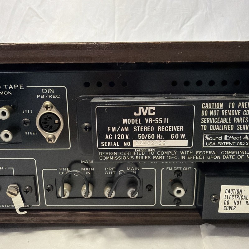 Intake JVC VR 5511 Fm/Am Stereo Receiver 1970s Black/brown gallery