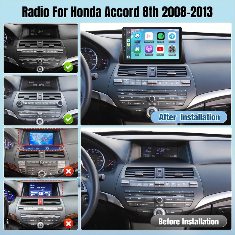 Leadfan Car Radio For Honda Accord 8Th 2008 To 2013 Wireless Carplay Android gallery