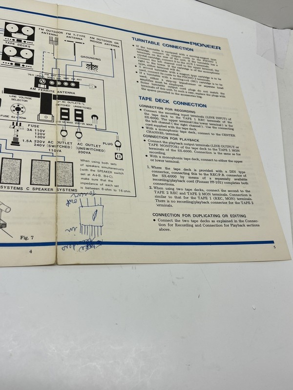 Vintage Pioneer SX-6000 Receiver Original Owners Instruction Manual gallery