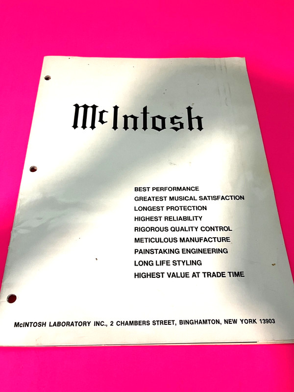 McIntosh Catalog about 1973 w/ MAC1700 & MAC1900 - NEW LOWER PRICE