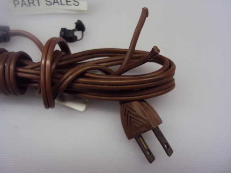 Universal Vintage Non Polarized Brown Line Cord & Strain Reliefs. Tested. gallery