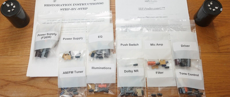 Sansui 9090 rebuild restoration Capacitor Kit fix repair filter capacitor