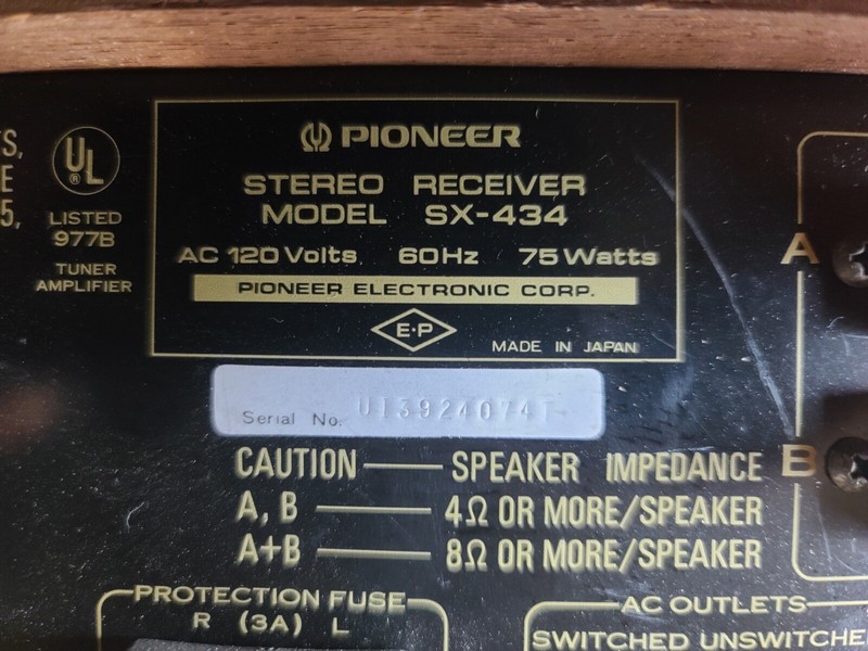 Pioneer SX 434 Receiver Vintage 70's Excellent Condition gallery