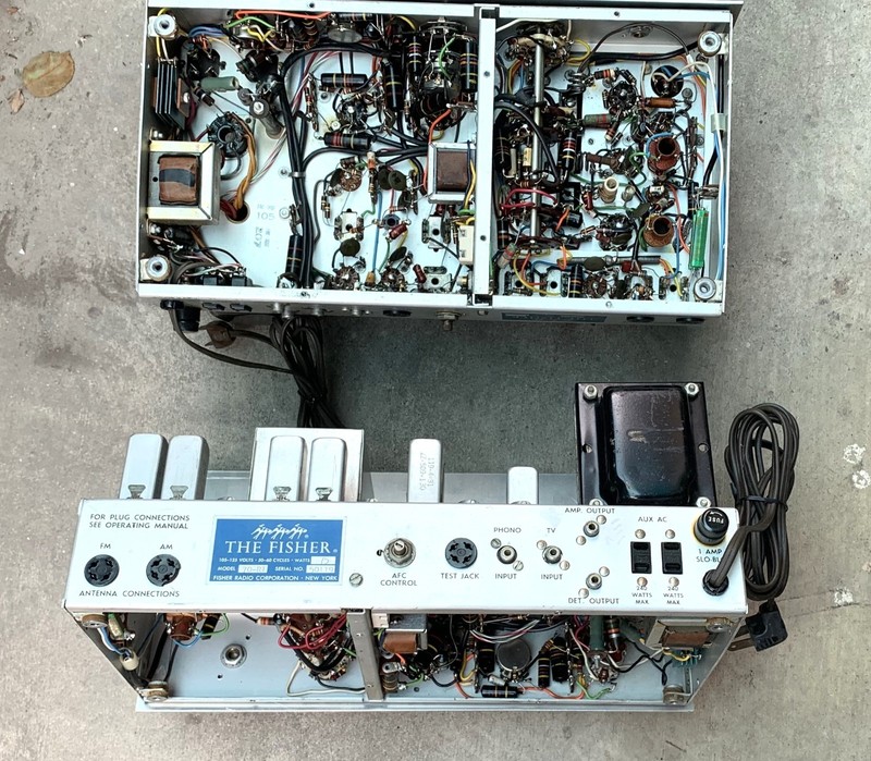 The Fisher 70-RT AM FM turner Receiver bumblebee capacitors