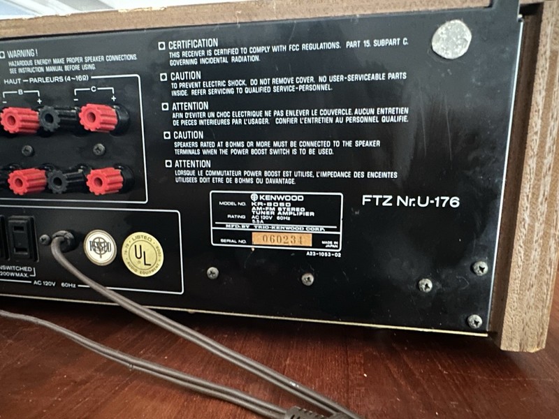 Kenwood KR-8050 FM/AM High Speed DC Stereo Receiver – Works & Lights Up gallery