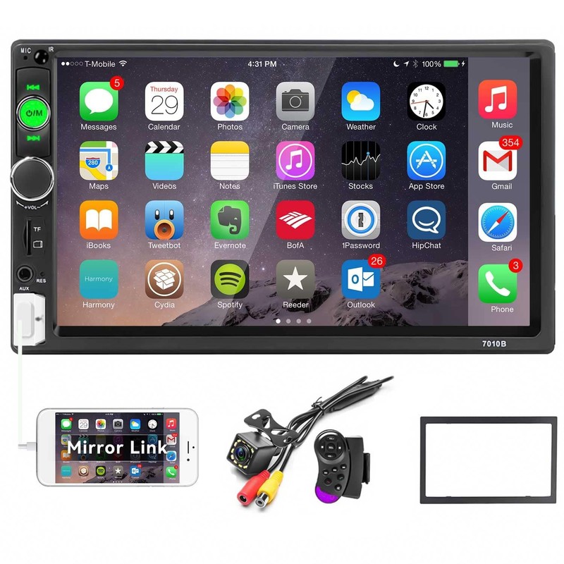 Car Stereo Double Din Bluetooth Car Radio 7 Inch Mp5 Player Hd Touch Screen Fm