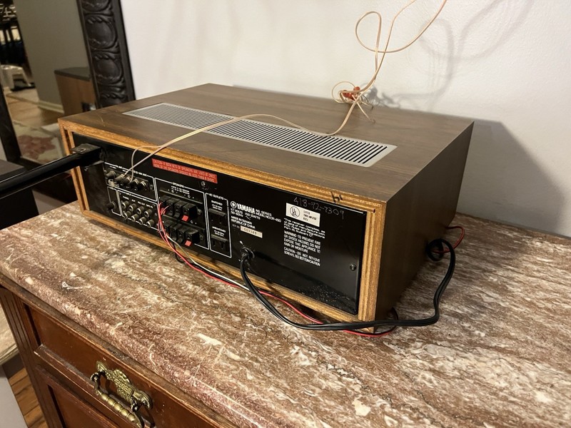 Beautiful Vintage 1970’s Yamaha CR-450 Silver Face Wood Cabinet Stereo Receiver gallery