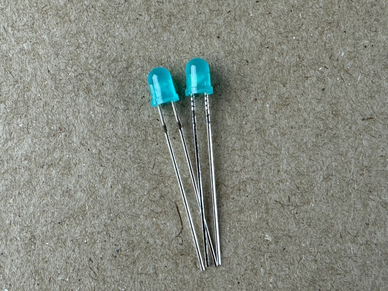 2 New BLUE FROSTED 8v 12v Grain-of-Wheat LED Lights 10v Lamp Bulbs 4MM Bare Wire