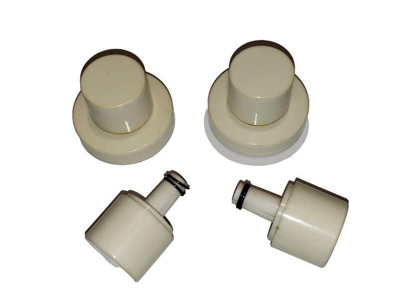 Four Rare Vintage Original Radio Knobs Cream/White in Color Very Nice gallery