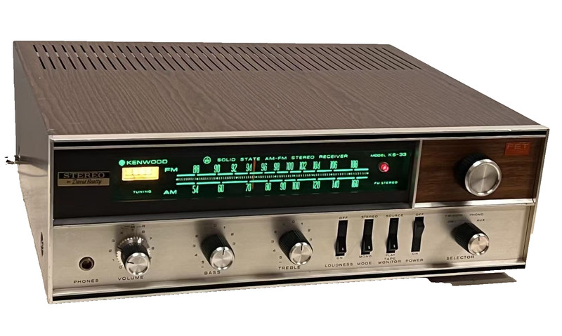 Vintage Kenwood KS-33, 20W AM/FM Stereo Receiver, 1970, Pro. Serviced