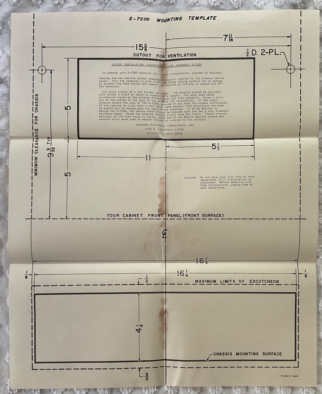 SHERWOOD S-7200 RECEIVER ORIG 7 PC OPERATING MANUAL, SCHEMATIC ETC-NOT A REPRINT gallery