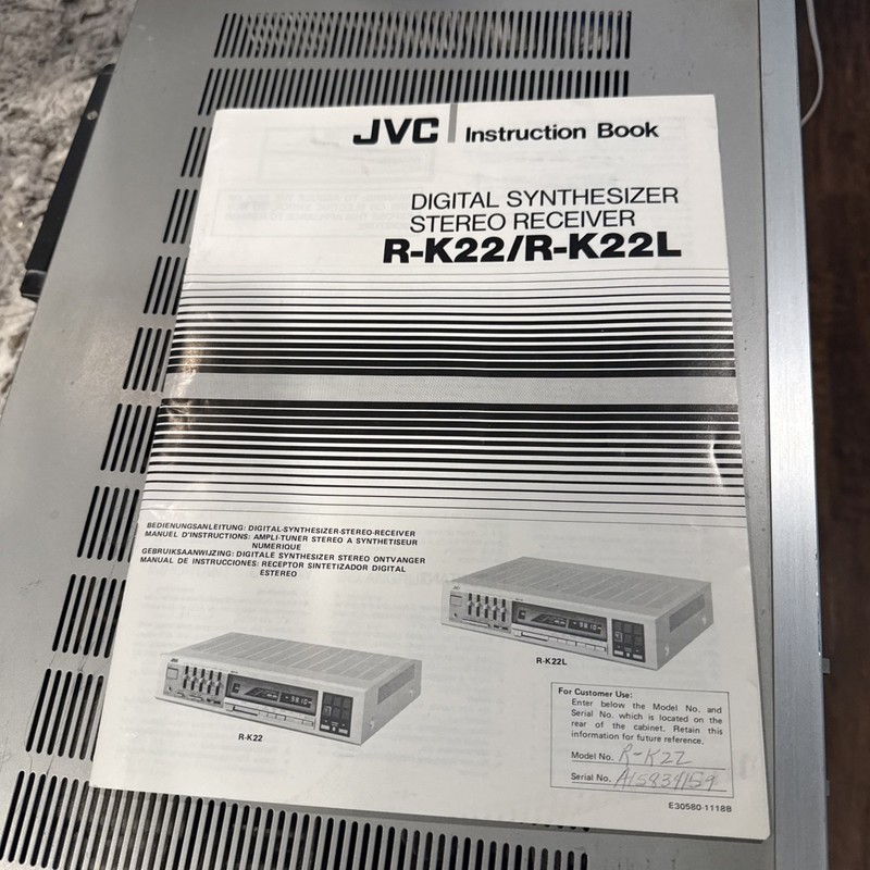 JVC R-K22L Digital Synthesizer Stereo Receiver With Graphic Equalizer POWERS ON gallery