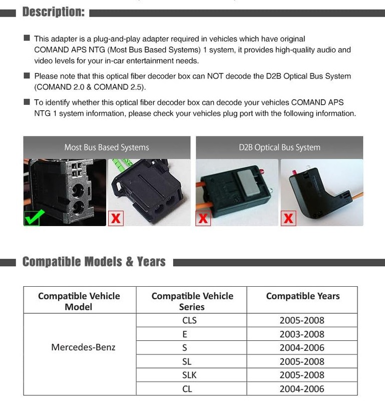 Xtrons Optical Fiber Head Unit Replacement Decoder For Mercedes-Benz gallery