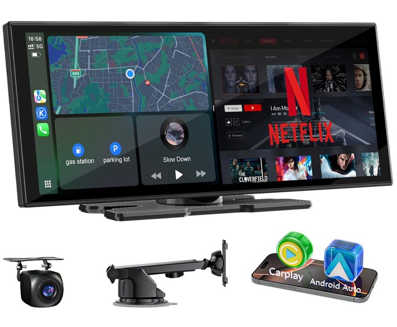 Accfly Upgraded 11 Carplay Screen For Car Built-In Net-Flix/Youtube/Tiktok And