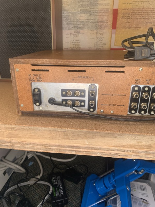 1970's "The Broadmoor" Wood Stereo Receiver & 8 Track Tape Player, and Speakers gallery