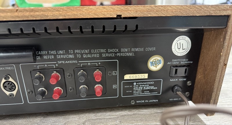 Kenwood KR-2600 AM/FM Stereo Receiver 2 Channel gallery