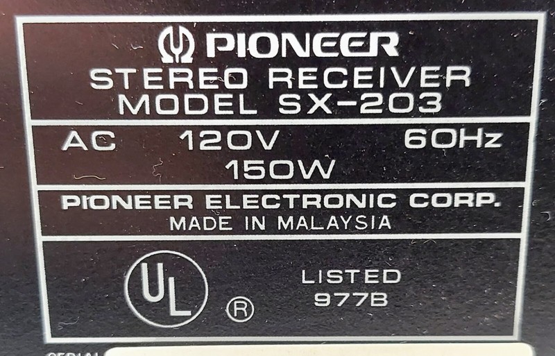 Pioneer SX-203 Stereo Receiver gallery