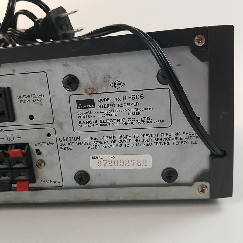 VINTAGE SANSUI R 606 QUARTZ PLL SYNTHESIZER RECEIVER STEREO Phono vinyl cassette gallery