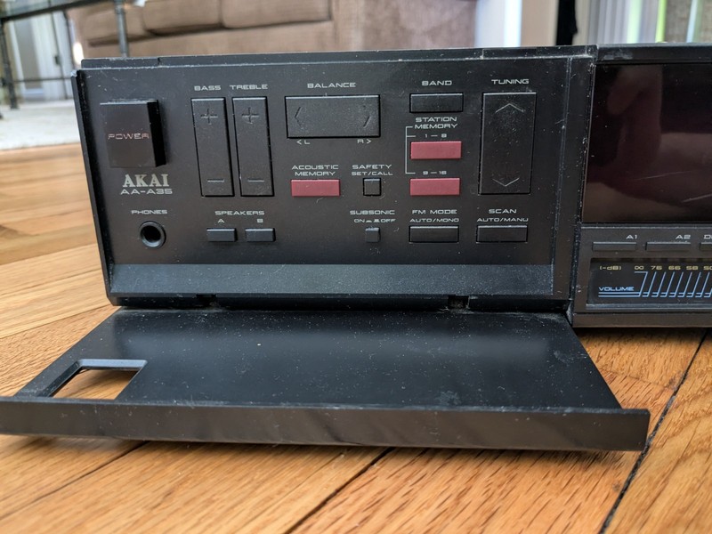AKAI AA-A35 AM/FM Stereo Receiver VTG Vintage Audio Touch Volume Black Working gallery