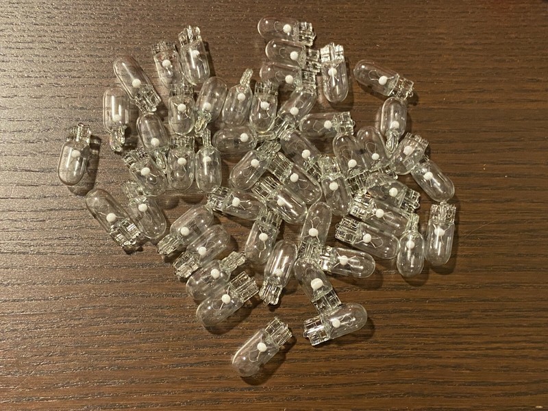 50 New Warm White 8V Wedge Lamp Light Bulbs for Pioneer Project/One Receivers
